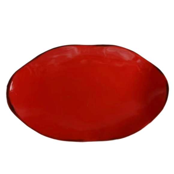 Southern Living At Home SLAH Red Cinnabar 16" Oval Oblong Serving Platter Tray - Picture 1 of 5